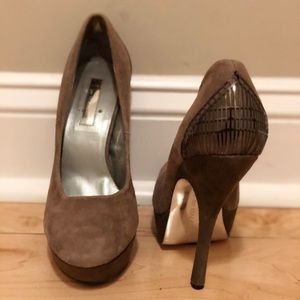 H by Halston Taupe Suede Pumps